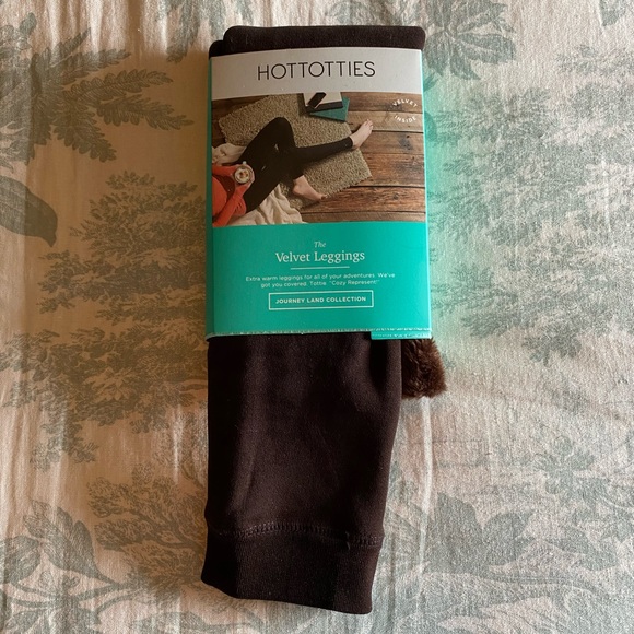 NWT Hottotties Brown Leggings, Velvet/Teddy Bear Inside - Picture 2 of 7